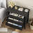 Modern Fluted 3 Drawer Wide Wood Dresser – Vertical Texture, Metal Legs & Anti-Tip Safety, Spacious Storage Cabinet for Bedroom, Living Room, Entryway (Black)-567078897
