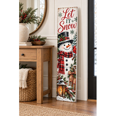 Panneau de véranda en PVC Let It Snow Snowman - 36 po
