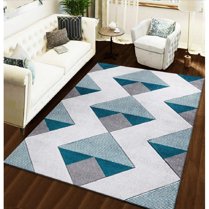 Geometric Area Rug, Rectangle 60 x 110 cm