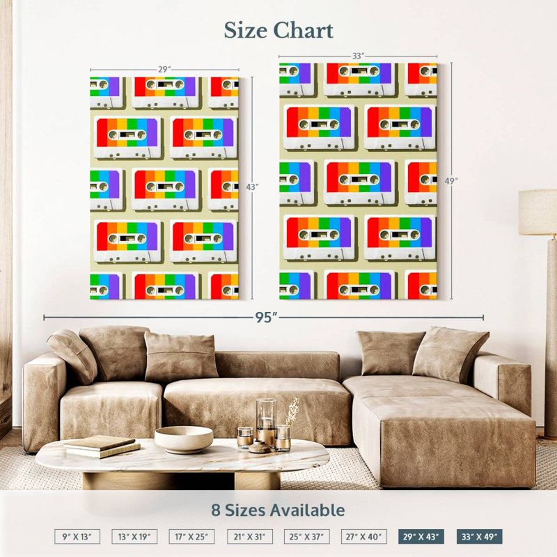 Abarca Rainbow Mixtapes, 51" H x 34" W