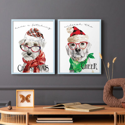 «Have a Fetching Christmas», impression encadrée de qualité supérieure - prête à être accrochée - aucun clou requis - aucun clou requis
