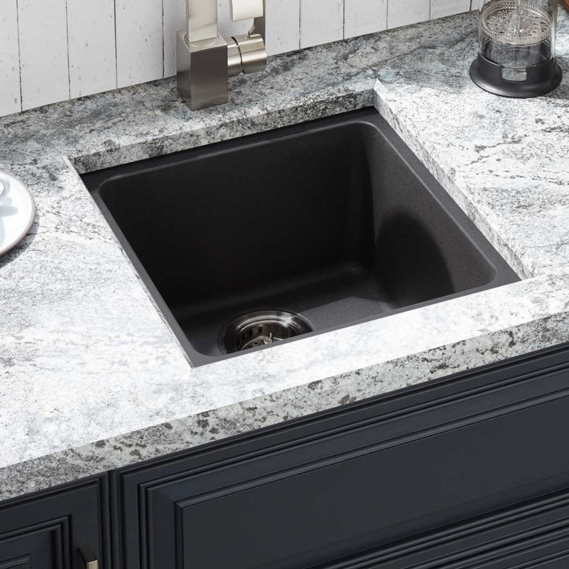 Totten 17'' Single Bowl Granite Undermount Kitchen Sink, White