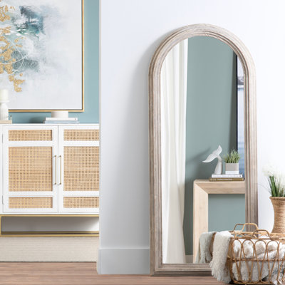 Galento Solid Wood Flat Wall Mirror