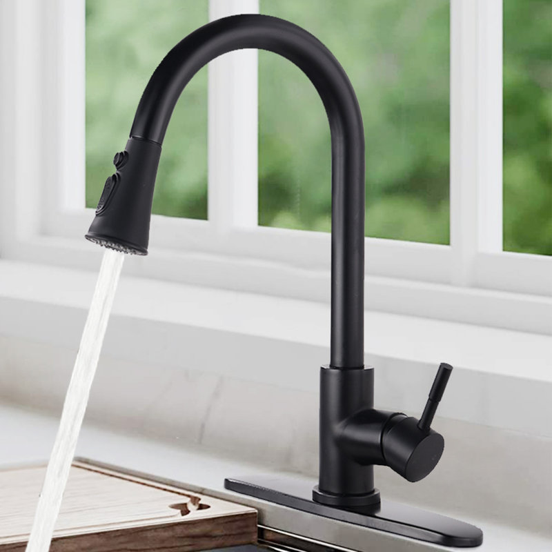 ESHOO Pull Down Kitchen Faucet, Matte Black