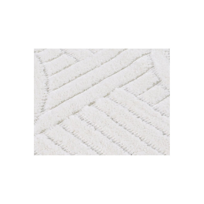 Luxurious White Area Rug, 3.3 x 9.8 Feet | 100% Polypropylene, 1.7 cm Pile Height, Non-Slip Dot Underside | Machine Woven, Antibacterial | Perfect for Living Room, Bedroom, or Hallway Décor