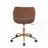 Margarite Contemporary Task Chair in Gold Metal and Brown Faux Leather by LumiSource-2010068354-2010068356