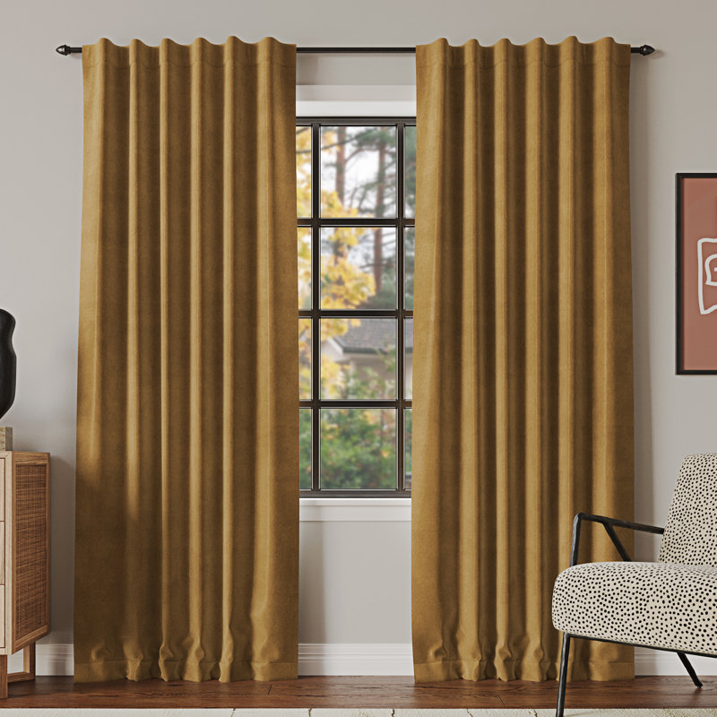 Panneau de rideau à velours insonorisant 100% velours, l 50 po x L 108 po, Or