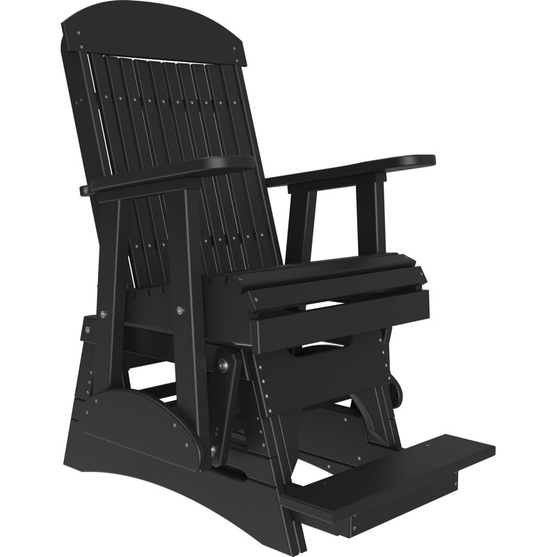 Chaise d'extérieur coulissante en polywood, Noir