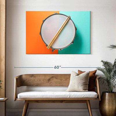 Drum And Sticks On Table