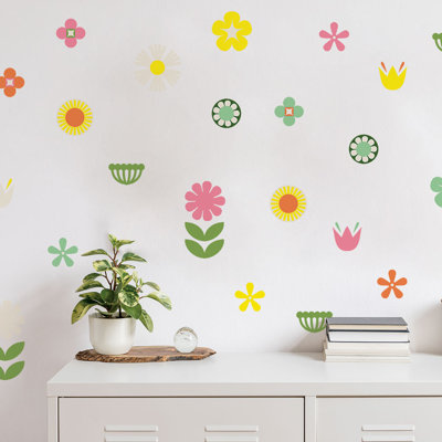 Adhésif décoratif rétro floral amovible