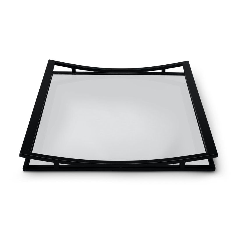 Plateau miroir carré, Noir, noir, noir, noir
