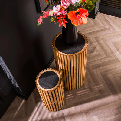 Conor Solid Wood Plant Stand 2 Tier Set of 2