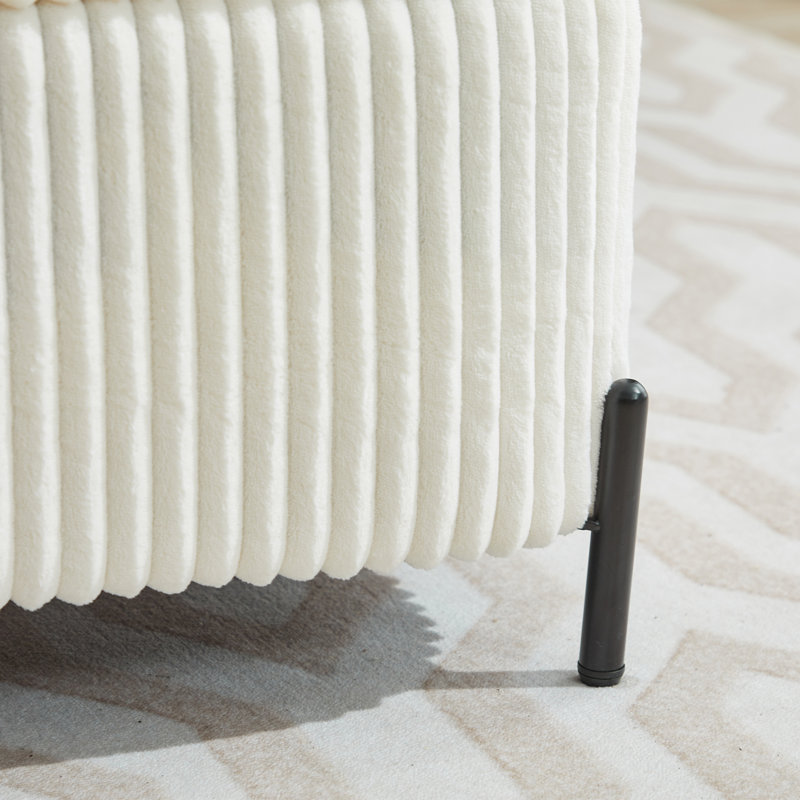 Ottoman With Stroage, Ivory