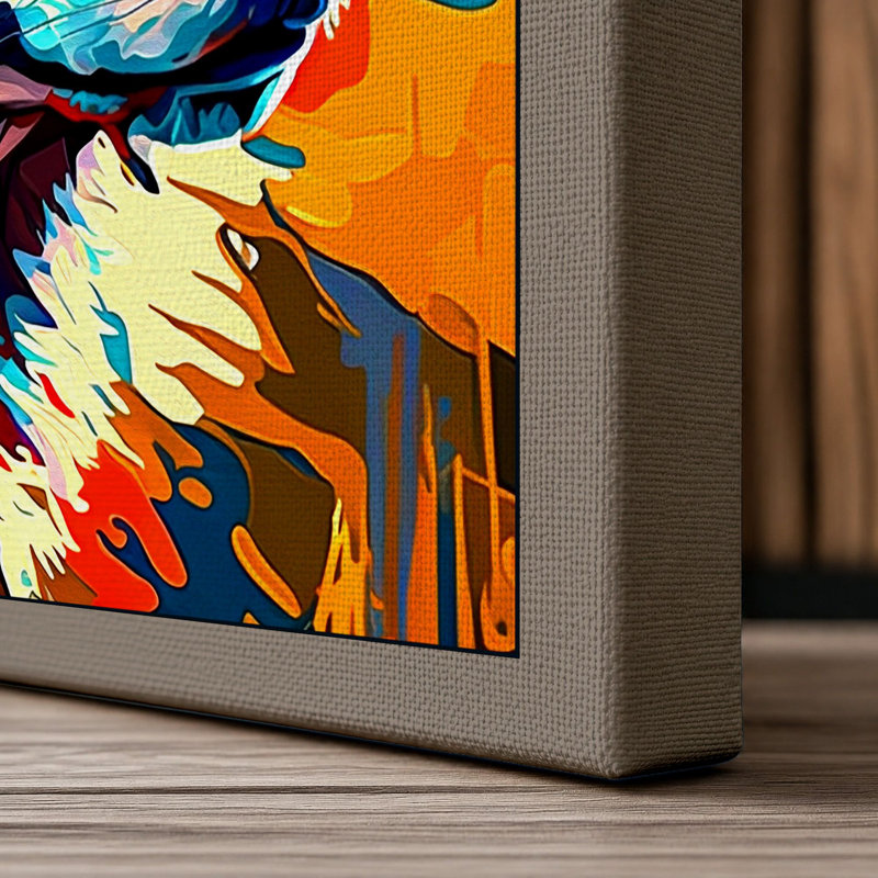 Electric Wolf Modern - Print, 24x16 - 61.0 x 40.6 cm, Taupe Border