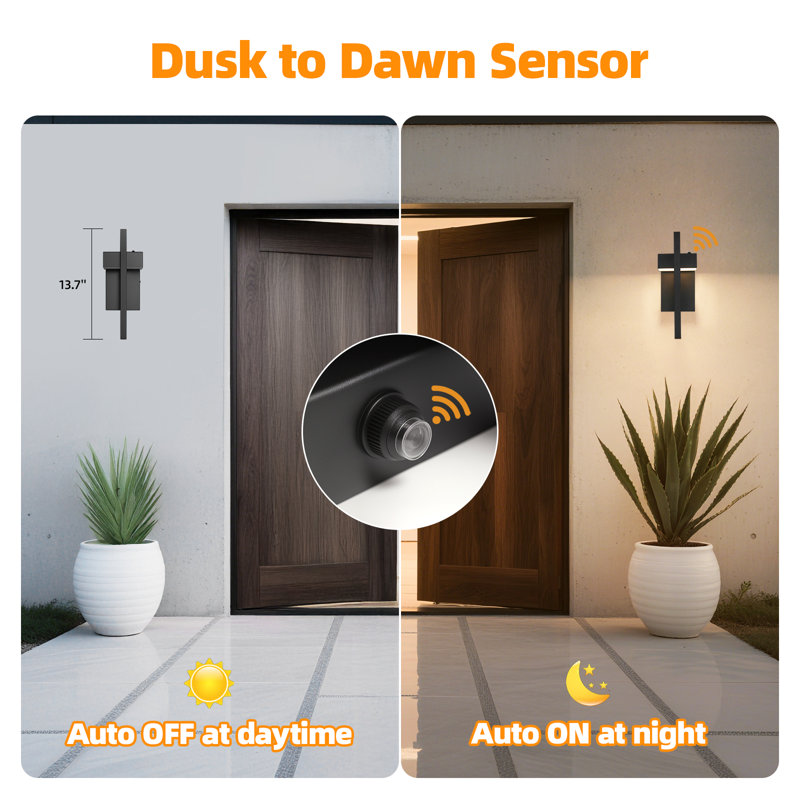 Modern LED Outdoor Wall Sconce Unique LED Wall Lighting (Set of 2)