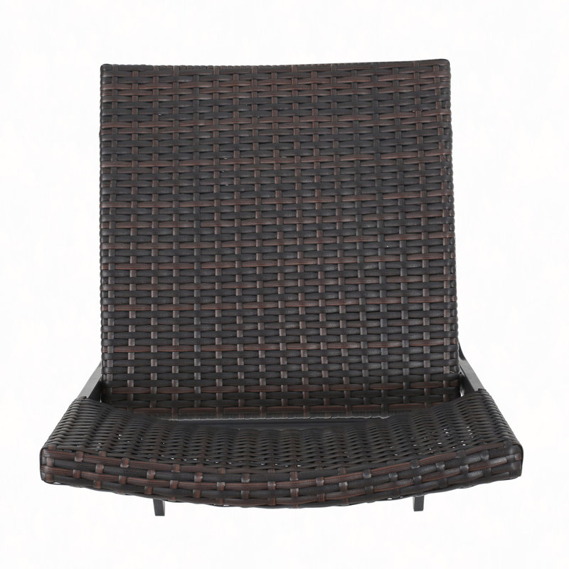 Chaise pliante d'extérieur en osier et tabourets de bar pliables, ensemble de 2