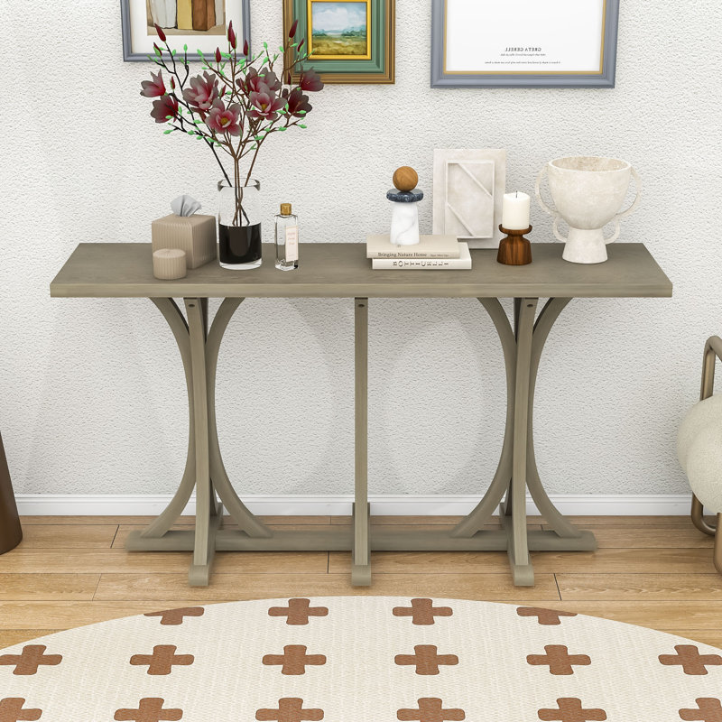 Console en bois 59,8 po, Gris
