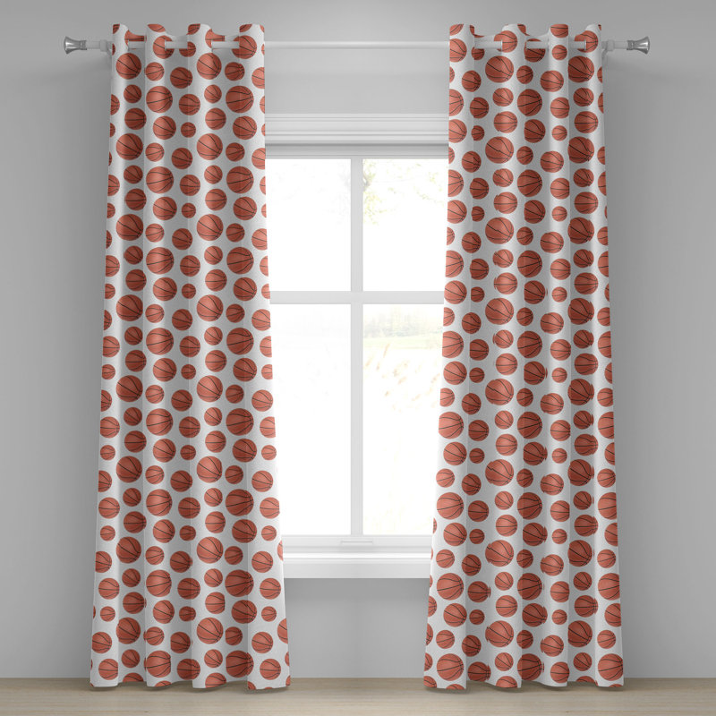 Rideau décoratif à œillets pour fenêtre à 2 panneaux East Urban Home, 50 po x 54 po, blanc cannelle pâle, L 50 po x L 120 po
