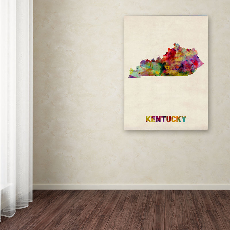 " Kentucky Map " by Michael Tompsett, 24" H x 18" W x 2" D