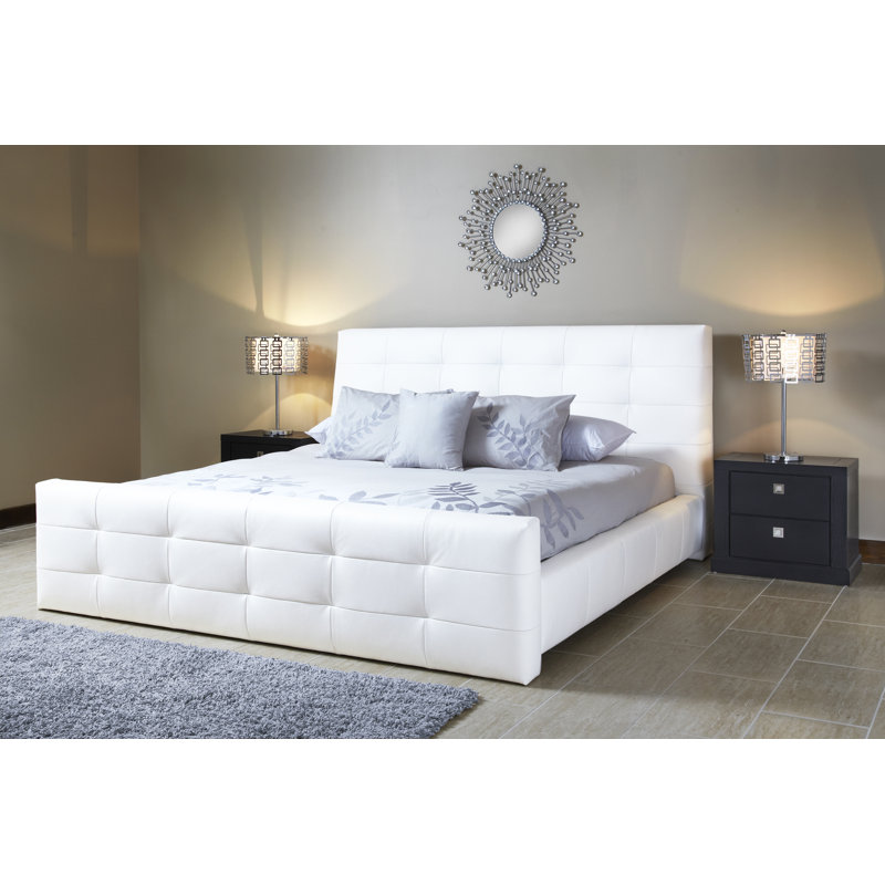 Ignas Upholstered Bed, Polar White, King