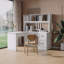 Bureau d'ordinateur blanc vieilli avec tablette