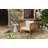 Acacia Wood Outdoor Club Chair With Wicker Armrest And Beige Cushions,400 Lbs Capacity