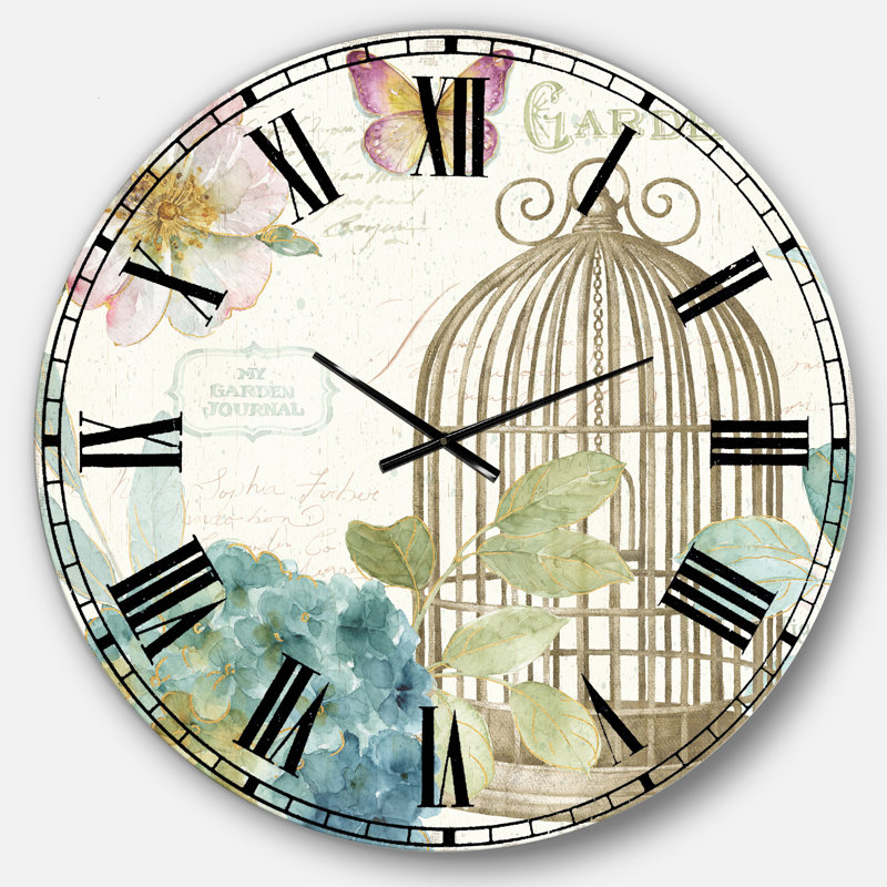Vintage Vintage Birdcage II - Horloge murale traditionnelle, Surdimensionné