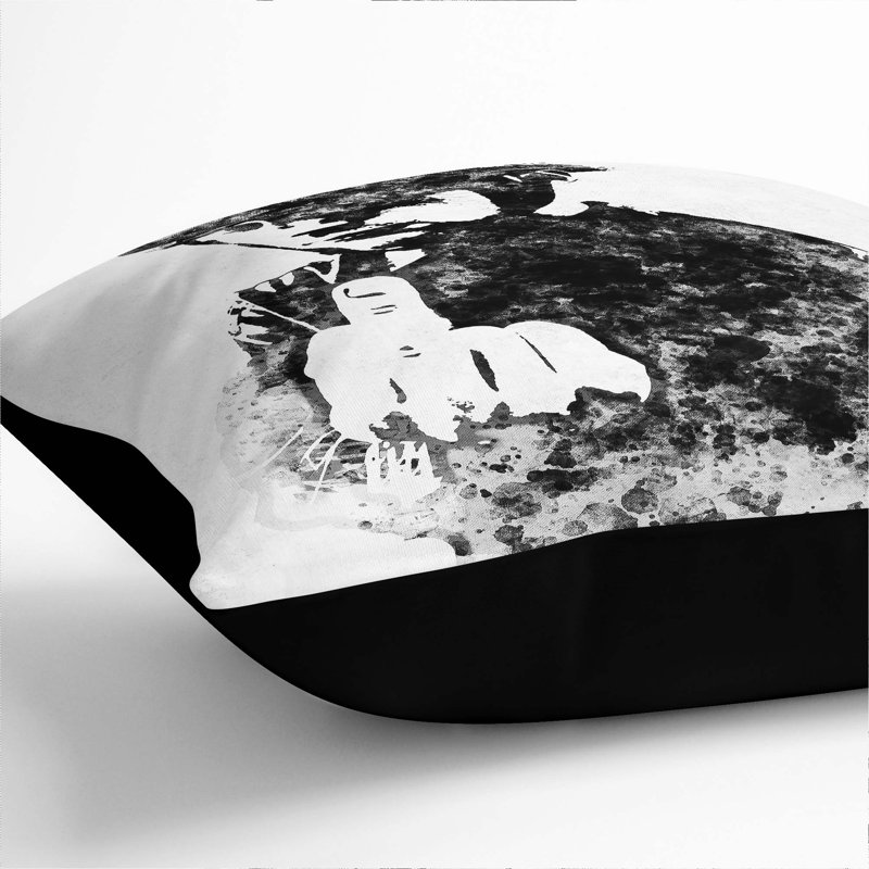 Square Throw Cushion, 40cm H x 40cm W x 15cm D, Black