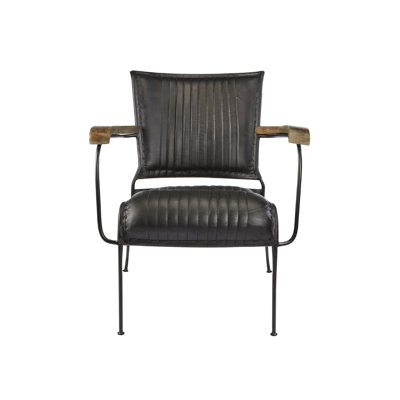 Abdulaye Upholstered Metal Armchair in Black