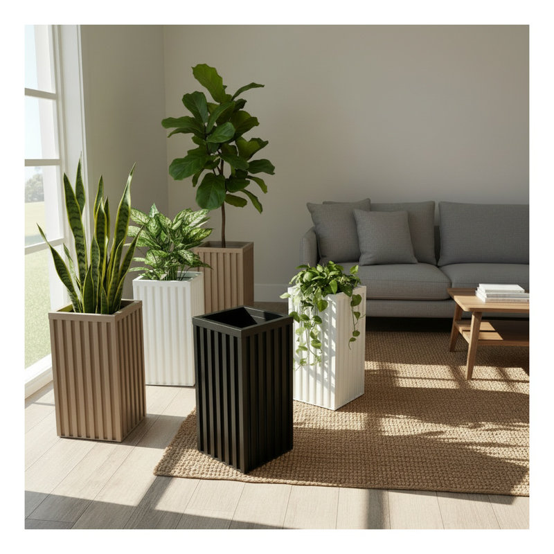 Pot à fleurs carré en aluminium Modern