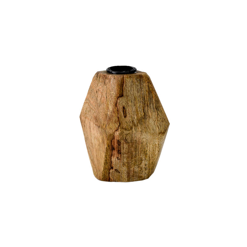 Bougeoir de table en bois, H 4 po x l 3 po x P 3 po