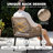 5pcs Rattan Metal Patio Dining Set With Umbrella Hole, Zippered Cushions-459965319-459965313-459965312