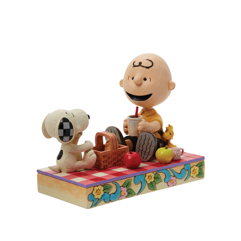 Peanuts by Jim Shore Snoopy, Charlie Brown & Woodstock Picnic Figurine 4.9in H