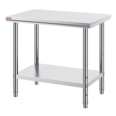 Stainless Steel Prep Table, 35 x 24 x 31 Inch, 700 lbs Load Capacity by 17 Stories