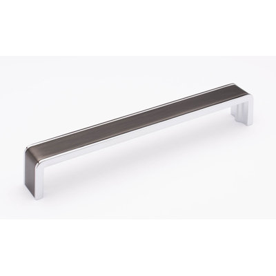 Fusion 8" CTC Gunmetal/Polished Chrome Decorative Cabinet Hardware Bar Pull