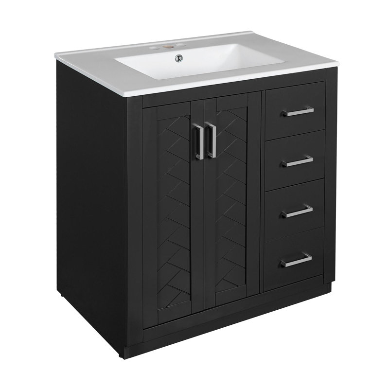 30"Freestanding Bathroom Vanity with Ceramic Sink
