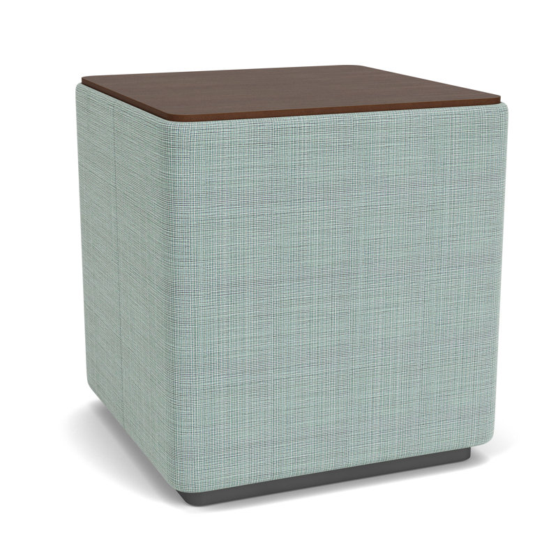 Table de bout avec plateau en stratifié Darsey, Noyer Riftwood, 20", Gris anthracite; écume de mer Chambray