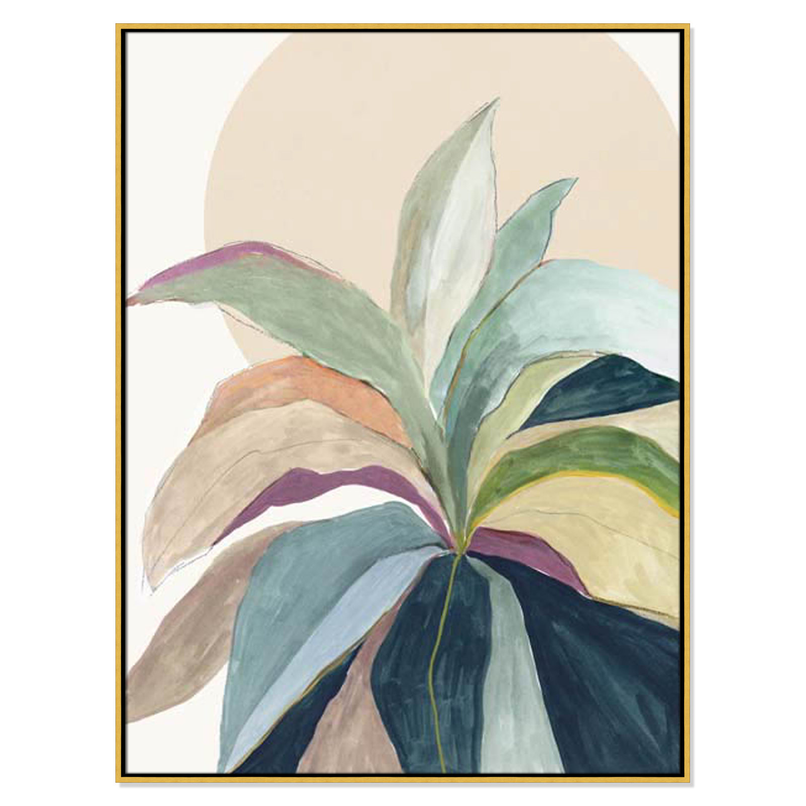 Sherbrooke Sunny Bright Leaves II by Asia Jensen Print, No Mat, Gold Floater Framed, 49.5" H x 37.5" W x 2" D