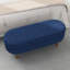 Banc de rangement ovale avec couvercle bleu, 43,5 po x 16 po x 16 po, pieds en bois d'hévéa, tabouret de pieds ou siège, fonction, assemblage rapide, décoration en tissu plissé, douceur et choix, fonctionnalité, installation facile et rapide,