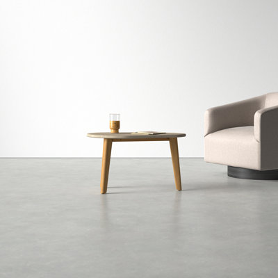 Table d'appoint d'extérieur ovale gris en polyrésine Romanita