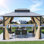 Pavillon de jardin double en polyéthylène avec cadre en aluminium