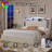 Hydraulic Lift Up Storage Upholstered Platform Bed With LED Storage Headboard, Contemporary Style-160798776