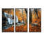 «Autumn Mountain Waterfall Close View», ensemble d'art mural sur toile encadré paysage-1606823237-1606823238