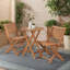 Ensemble de salle à manger d'extérieur 3 pièces en bois d'acacia-459582383