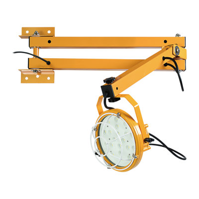 Folding Arm Dock Light, 50W LED Wall Mount Lamp with 360° Rotatable Head for Logistics Depot