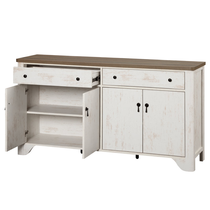 Commode pour enfants de 59 po avec tablette réglable et 2 tiroirs Haikey, Blanc
