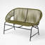 Causeuse d'extérieur en osier avec cadre en métal pour patio-359987758