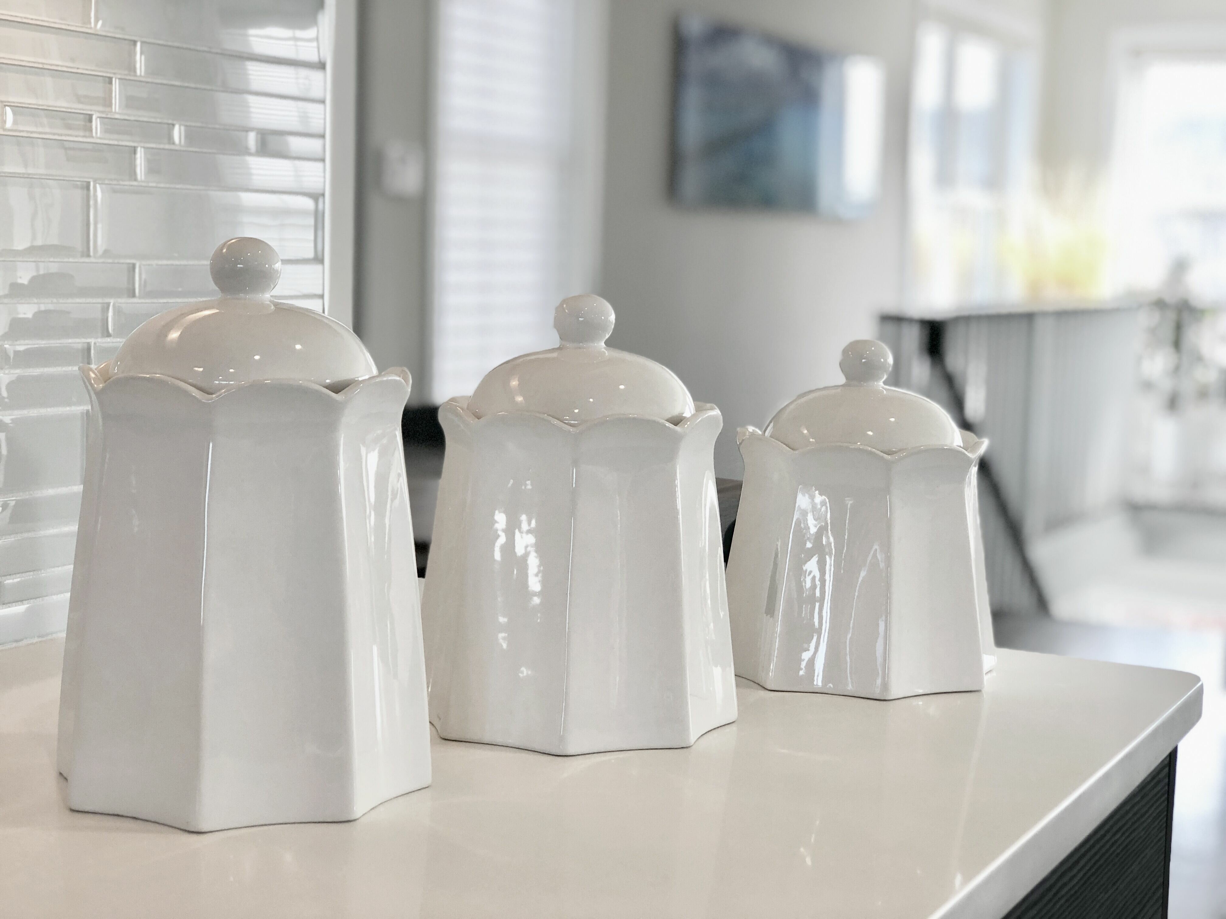 Farmhouse Embossed Kitchen Canisters, Set of 3