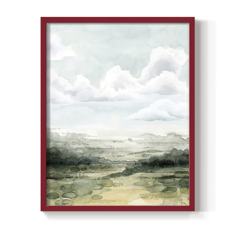 «Valley Highlight I», reproduction encadrée - bois massif, Rouge, H 10 po x l 8 po