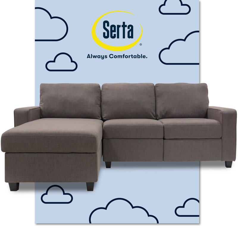 Canapé modulaire inclinable avec méridienne avec rangement Serta Palisades, Gris, Orienté à gauche (vu de face)
